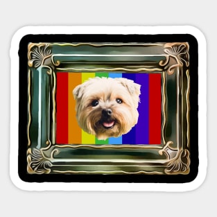 portrait of a small and cheerful terrier puppy Sticker